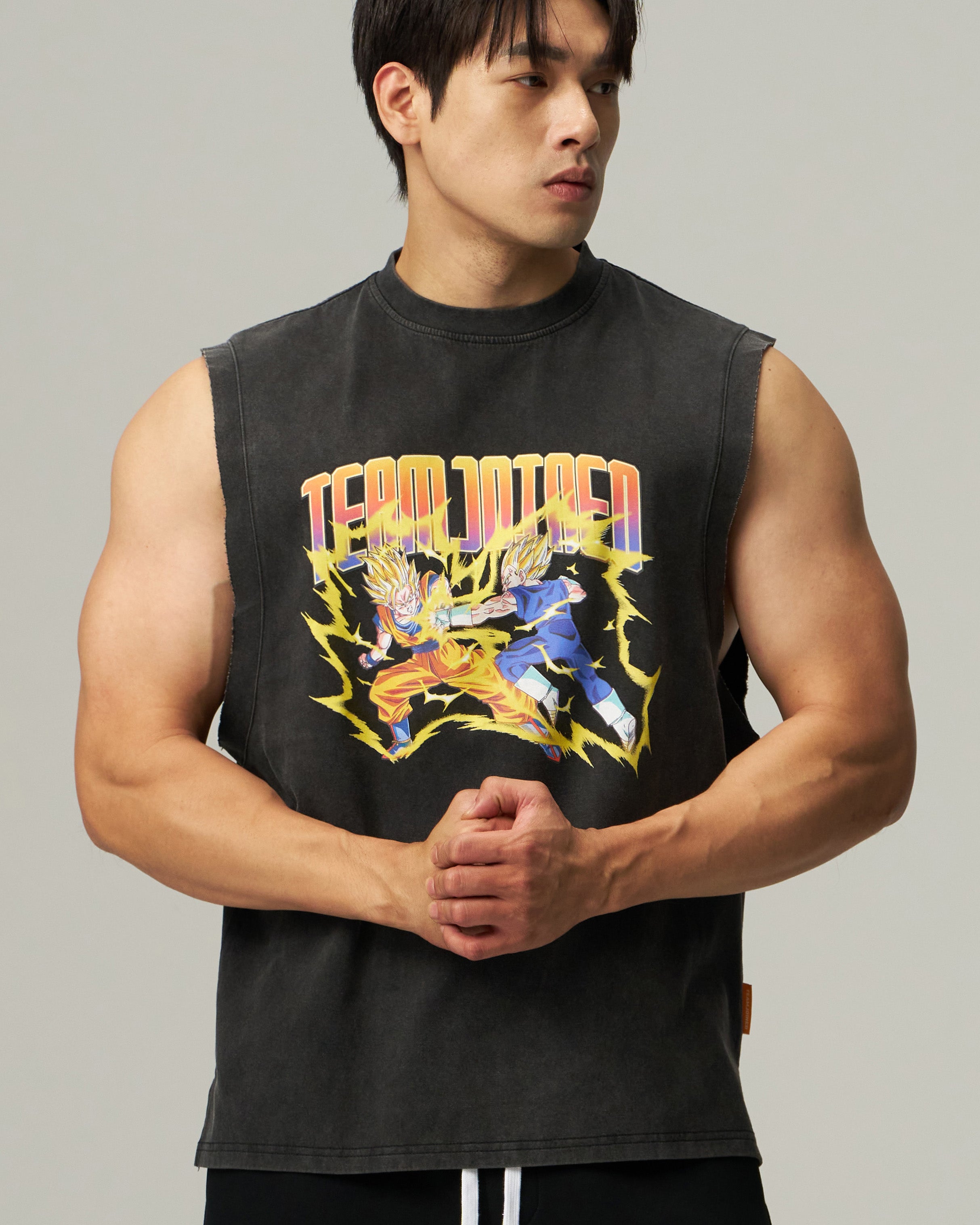 DragonBall Z Goku Vegeta Sleeves Cut Oversized Top